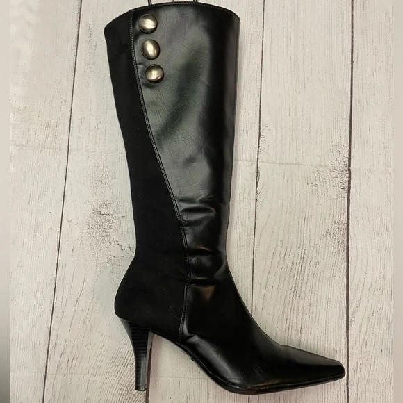 Tall Black Heel Boots - Picture 7 of 13